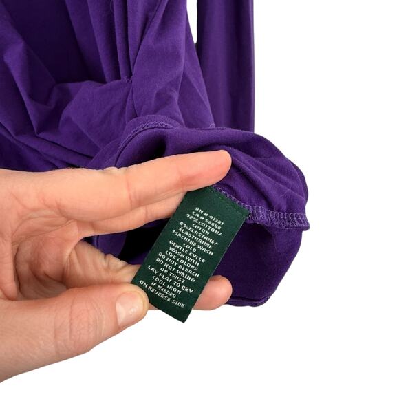 Lauren Ralph Lauren Purple Faux Wrap Blouse Office Stretch Womens Plus Size 2x - Picture 4 of 5